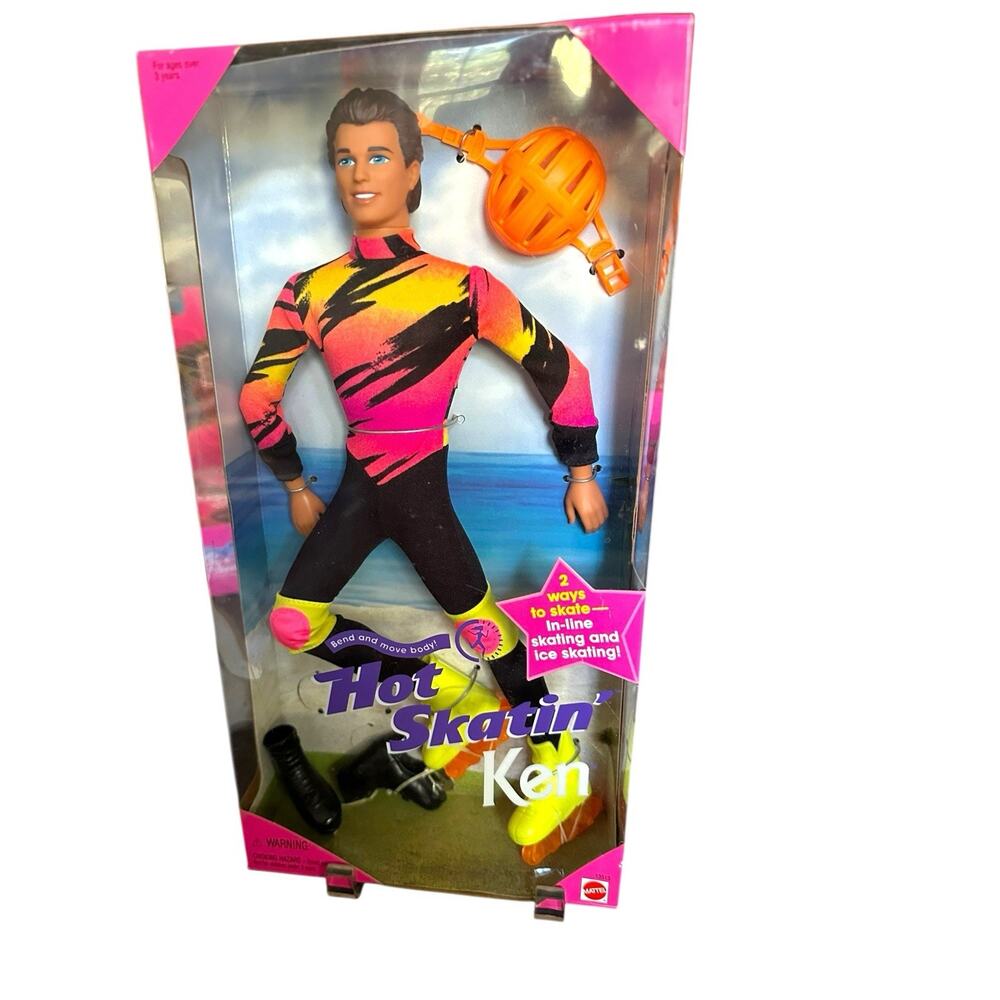 Mattel Barbie Hot Skatin' Ken Doll - in-Line & Ice Skating 1994